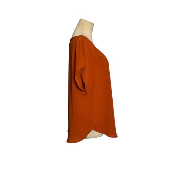 Forever 21 rust orange v neck short sleeves blouse size small - Picture 8 of 12